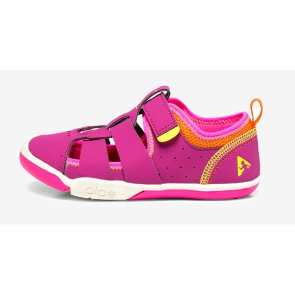 Plae sam-2-0 Toddler Size 6 Fuchsia Sandals With Velcro Straps‎ & Rubber Soles - Picture 2 of 11